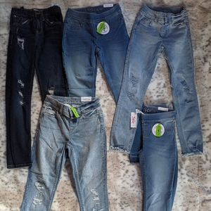 5 pair new/excellent girls jeans